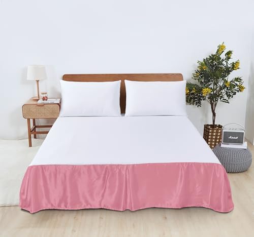 Tache Satin Bed Skirt - Pink - Queen Size 1