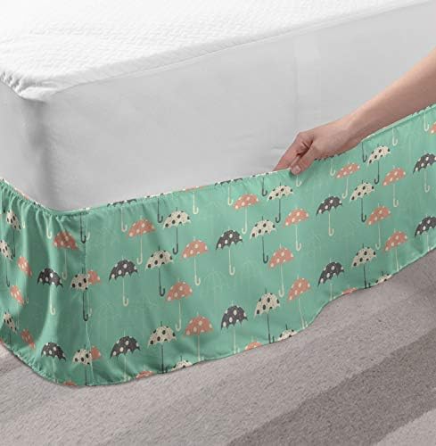 Lunarable Umbrella Bed Skirt with Polka Dots