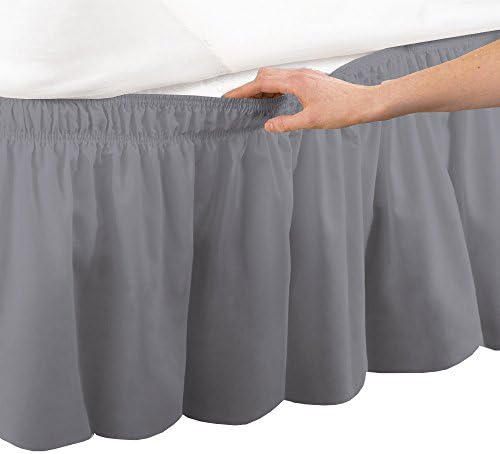 Amuze Bedding Easy Fit Elastic Bed Skirt 21 Inch Drop