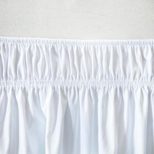 Urbanzo Full Elastic Bed Ruffle - 54x75 Inches White