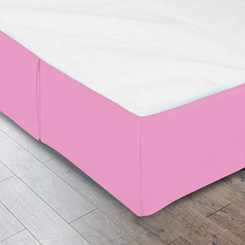 Ammara Linen Box Pleated Bed Skirt Twin XL Light Pink