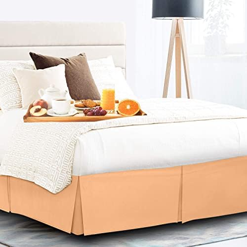 Amuze Bedding Ultra Soft Apricot Box Pleated Bed Skirt King Size