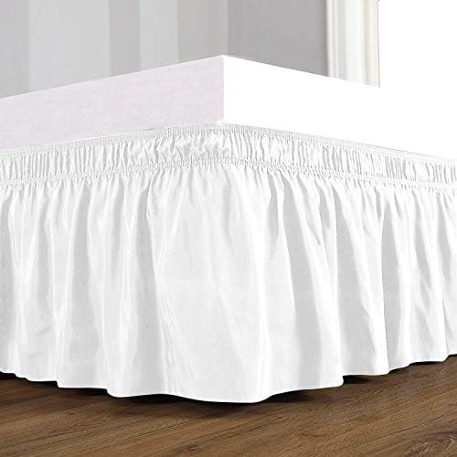 Luxury Linens 18 Inch Cal-King Bed Skirt with Elastic Wrap
