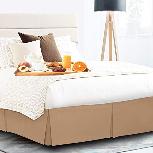 Safhome Split Corner Bed Skirt Taupe Twin 22 Inch Drop