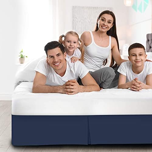 Ultra Soft Dark Blue Bed Skirt 54 x 80 Full XL Hotel Quality