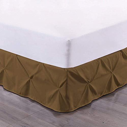 Luxury Linens Pinch Pleat Pintuck Dust Ruffle Bed Skirt Full Taupe 18 Drop
