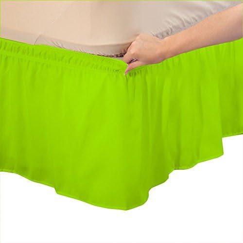 Amuze Easy Fit Elastic Ruffled Bed Skirt Queen XL Drop Length 21 Inches