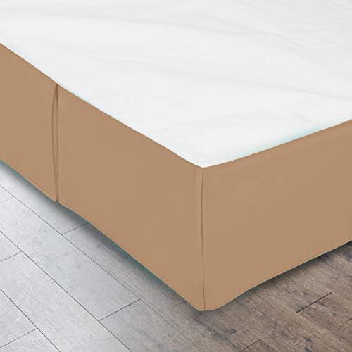 Safhome Split Corner Bed Skirt Taupe Twin 22 Inch Drop