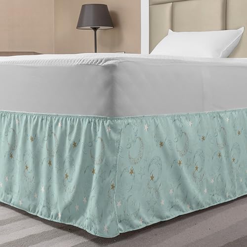 Lunarable Moon Elastic Bed Skirt - Bohemian Design for Bedroom