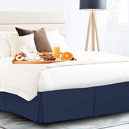 Ultra Soft Dark Blue Bed Skirt 54 x 80 Full XL Hotel Quality