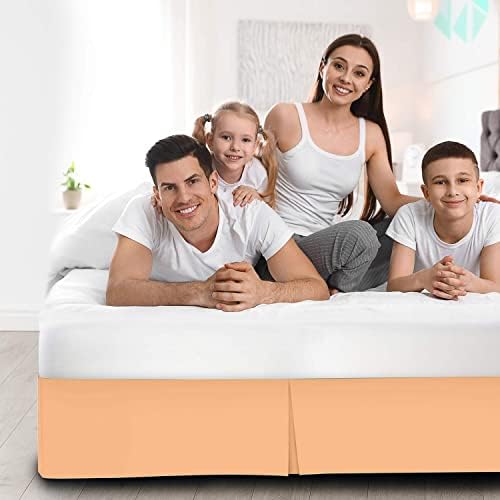 Amuze Bedding Ultra Soft Apricot Box Pleated Bed Skirt King Size