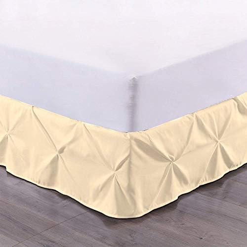 Pinch Pleat Pintuck Dust Ruffle Bed Skirt Twin Ivory