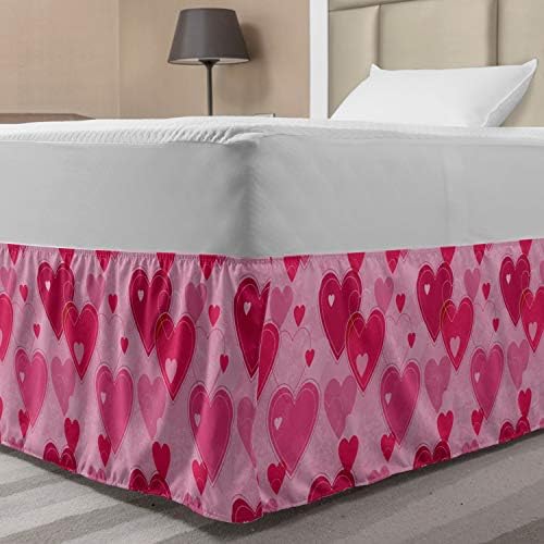 Lunarable Valentines Day Bedskirt - Pale Pink Magenta