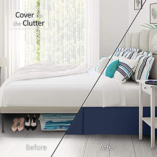 Ultra Soft Dark Blue Bed Skirt 54 x 80 Full XL Hotel Quality