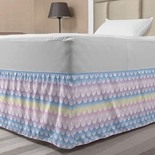 Lunarable Abstract Bed Skirt with Mermaid Tail Design