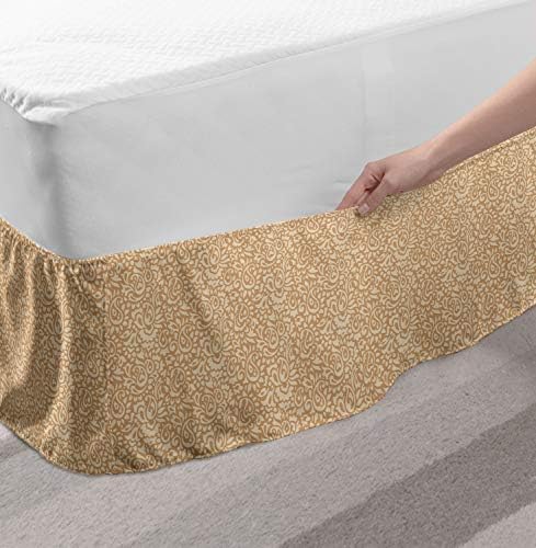 Lunarable Abstract Bed Skirt Dark Sand Brown Beige