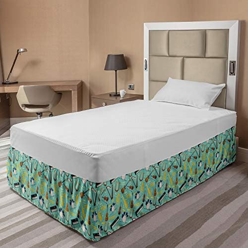 Lunarable Music Bedskirt - Seafoam Mustard