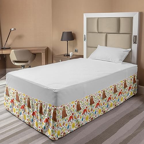 Lunarable Forest Bed Skirt with Multicolor Doodle