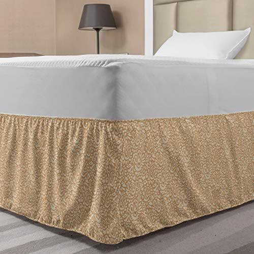 Lunarable Abstract Bed Skirt Dark Sand Brown Beige