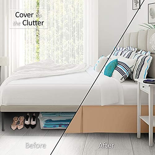 Safhome Split Corner Bed Skirt Taupe Twin 22 Inch Drop