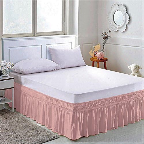 Amuze Bedding Wrap Around Ruffle Bed Skirt 21 Inch Drop