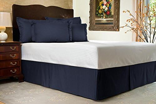 SRP Bedding Real 210 Thread Count Navy Blue Bed Skirt 1