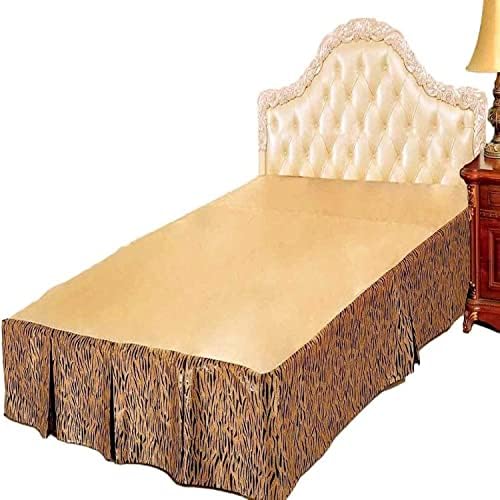 Tache Geometric Striped Brown Panther Bed Skirt King Size