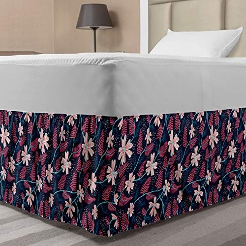 Lunarable Hawaii Elastic Bed Skirt - Night Blue Coral