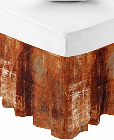 RisQiten Burnt Orange Queen Bed Skirt 16 Inch Drop