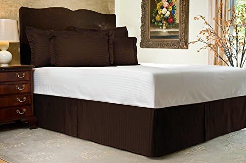 SRP Bedding Real 210 Thread Count Striped Bed Skirt Queen Size