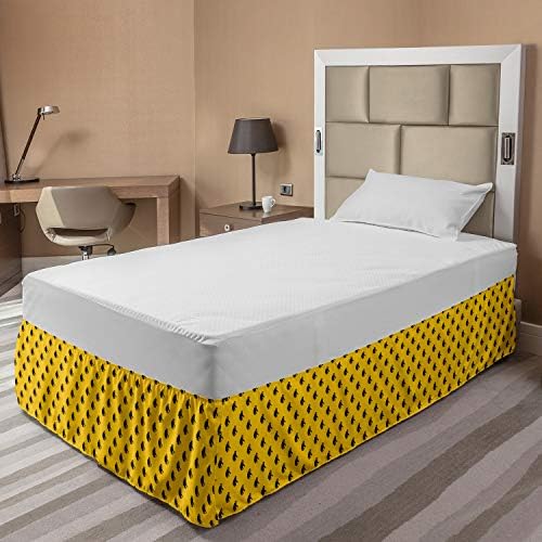 Lunarable Monkey Bedskirt TwinTwin XL Mustard Charcoal