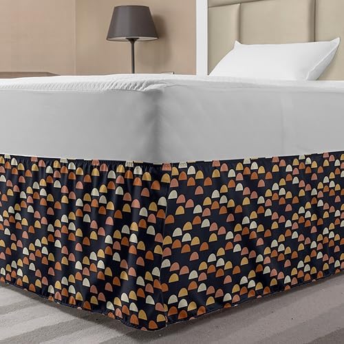 Lunarable Mid Century Bedskirt - Dark Grey Multicolor
