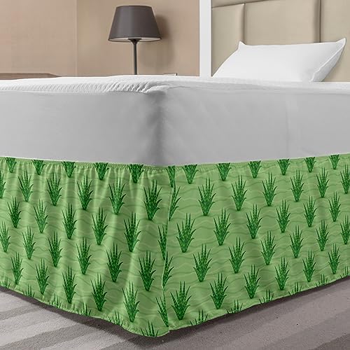 Lunarable Succulent Bed Skirt - Green TwinTwin XL 1