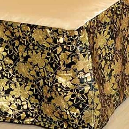 Tache Elegant Floral Golden Roses Ruffled Bed Skirt King 1
