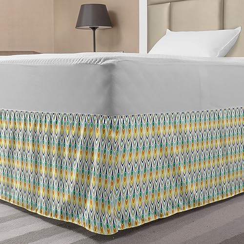 Ambesonne Colorful Bedskirt with Tribal Pattern