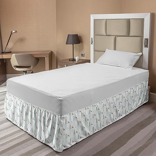 Lunarable Winter Bed Skirt with Christmas Pattern