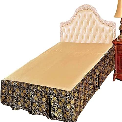 Tache Elegant Floral Golden Roses Ruffled Bed Skirt King 1
