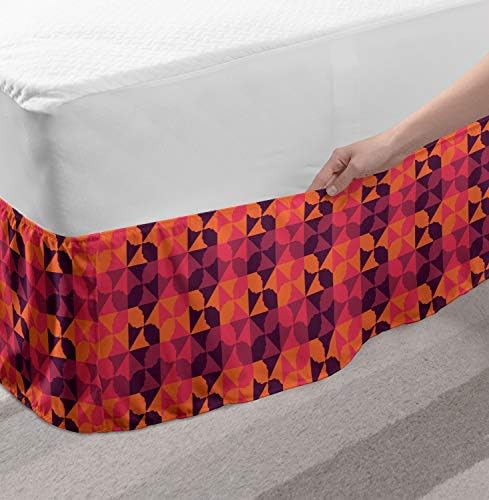 Lunarable Abstract Elastic Bed Skirt with Wavy Pattern