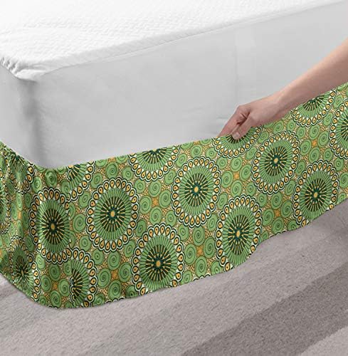 Lunarable Traditional Bed Skirt with Mandala Design