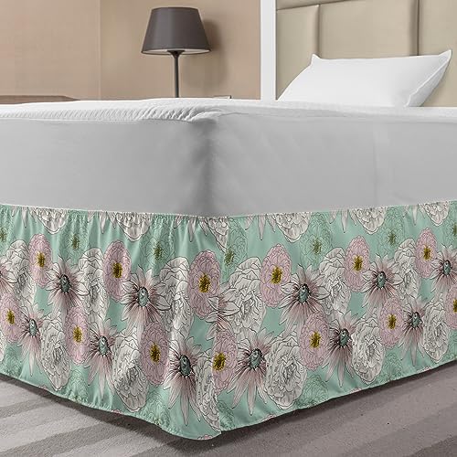 Lunarable Floral Elastic Bed Skirt for TwinTwin XL 1