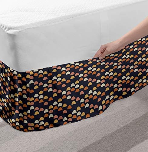 Lunarable Mid Century Bedskirt - Dark Grey Multicolor