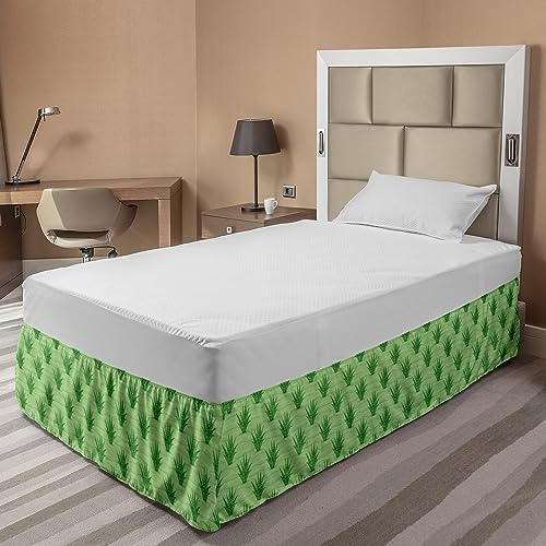Lunarable Succulent Bed Skirt - Green TwinTwin XL 1