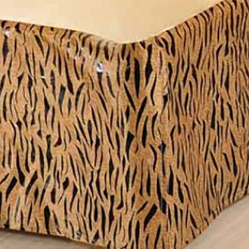 Tache Geometric Striped Brown Panther Bed Skirt King Size