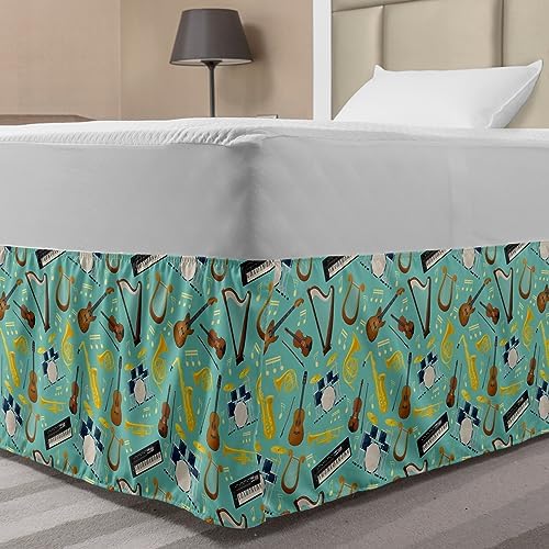 Lunarable Music Bedskirt - Seafoam Mustard