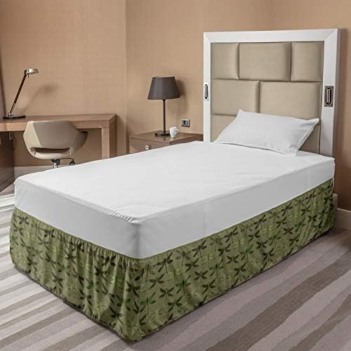 Lunarable Dragonfly Bedskirt - TwinTwin XL Slate Brown