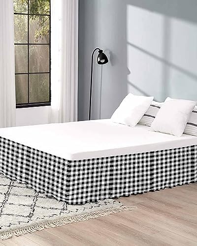 RisQiten Farmhouse Bed Skirt Queen Size 16 Inch Drop