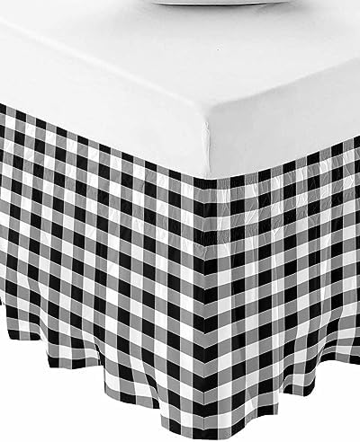 RisQiten Farmhouse Bed Skirt Queen Size 16 Inch Drop