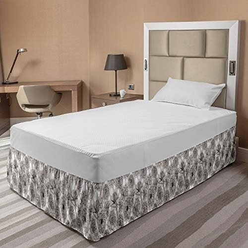 Lunarable Floral Bed Skirt with Strelitzia Print