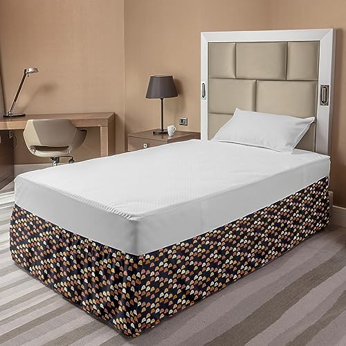 Lunarable Mid Century Bedskirt - Dark Grey Multicolor