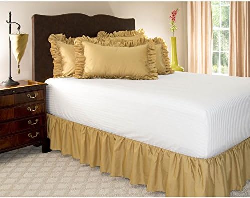 Angels Bedding Ultra Soft 800 Series Bed Skirt Egyptian Cotton Gold Cal King